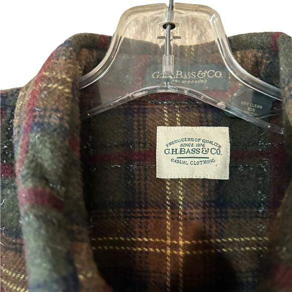 GH Bass & Co Shirt Mens XL Camping Plaid Flannel Long Sleeves Button Down Brown - Picture 2 of 10